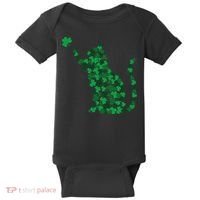 Happy Saint Patrick's Day Shamrock Cat Baby Bodysuit thumb 0