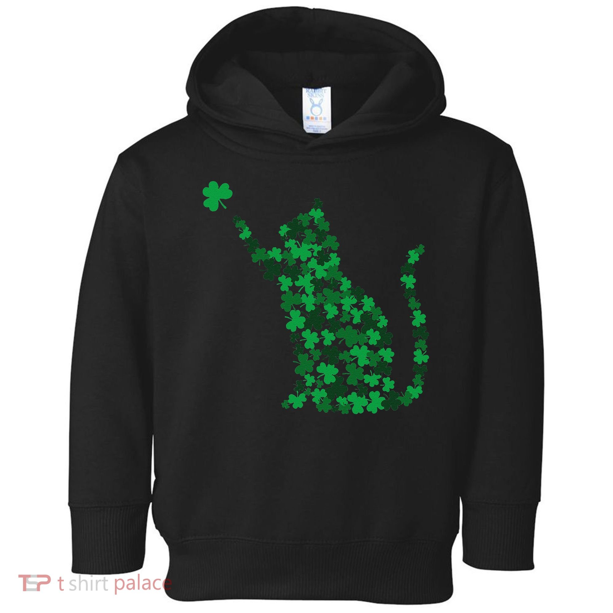 Happy Saint Patrick's Day Shamrock Cat Toddler Hoodie