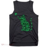 Happy Saint Patrick's Day Shamrock Cat Tank Top thumb 0