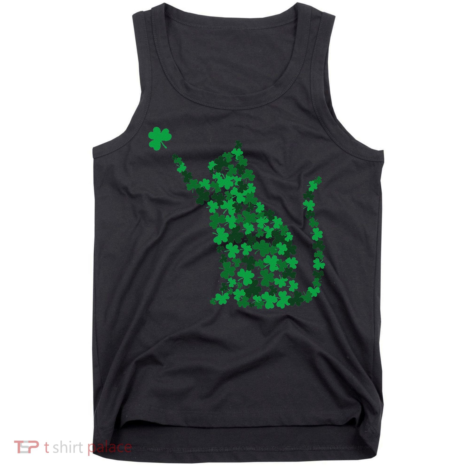 Happy Saint Patrick's Day Shamrock Cat Tank Top