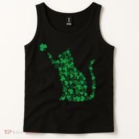 Happy Saint Patrick's Day Shamrock Cat Tank Top thumb 2