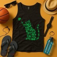Happy Saint Patrick's Day Shamrock Cat Tank Top thumb 4