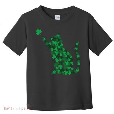 Happy Saint Patrick's Day Shamrock Cat Toddler T-Shirt