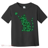 Happy Saint Patrick's Day Shamrock Cat Toddler T-Shirt thumb 0