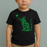 Happy Saint Patrick's Day Shamrock Cat Toddler T-Shirt thumb 2