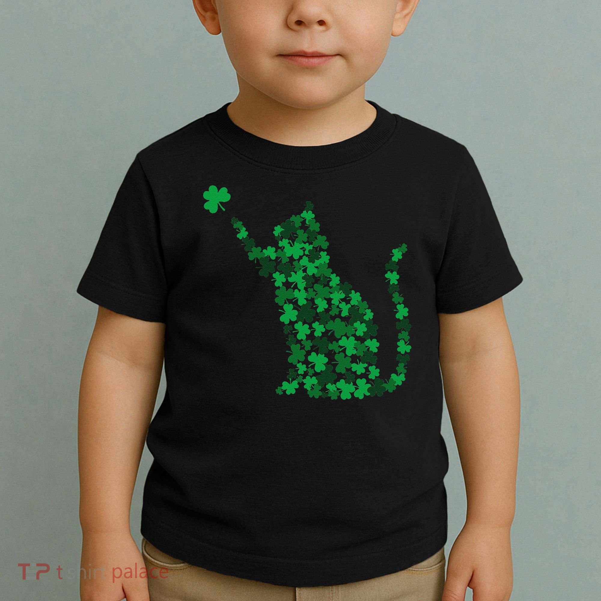 Happy Saint Patrick's Day Shamrock Cat Toddler T-Shirt