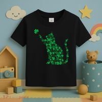 Happy Saint Patrick's Day Shamrock Cat Toddler T-Shirt thumb 3