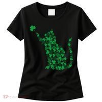 Happy Saint Patrick's Day Shamrock Cat Women's T-Shirt thumb 0