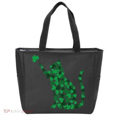 Happy Saint Patrick's Day Shamrock Cat Tote Bag
