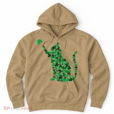 Happy Saint Patrick's Day Shamrock Cat Hoodie