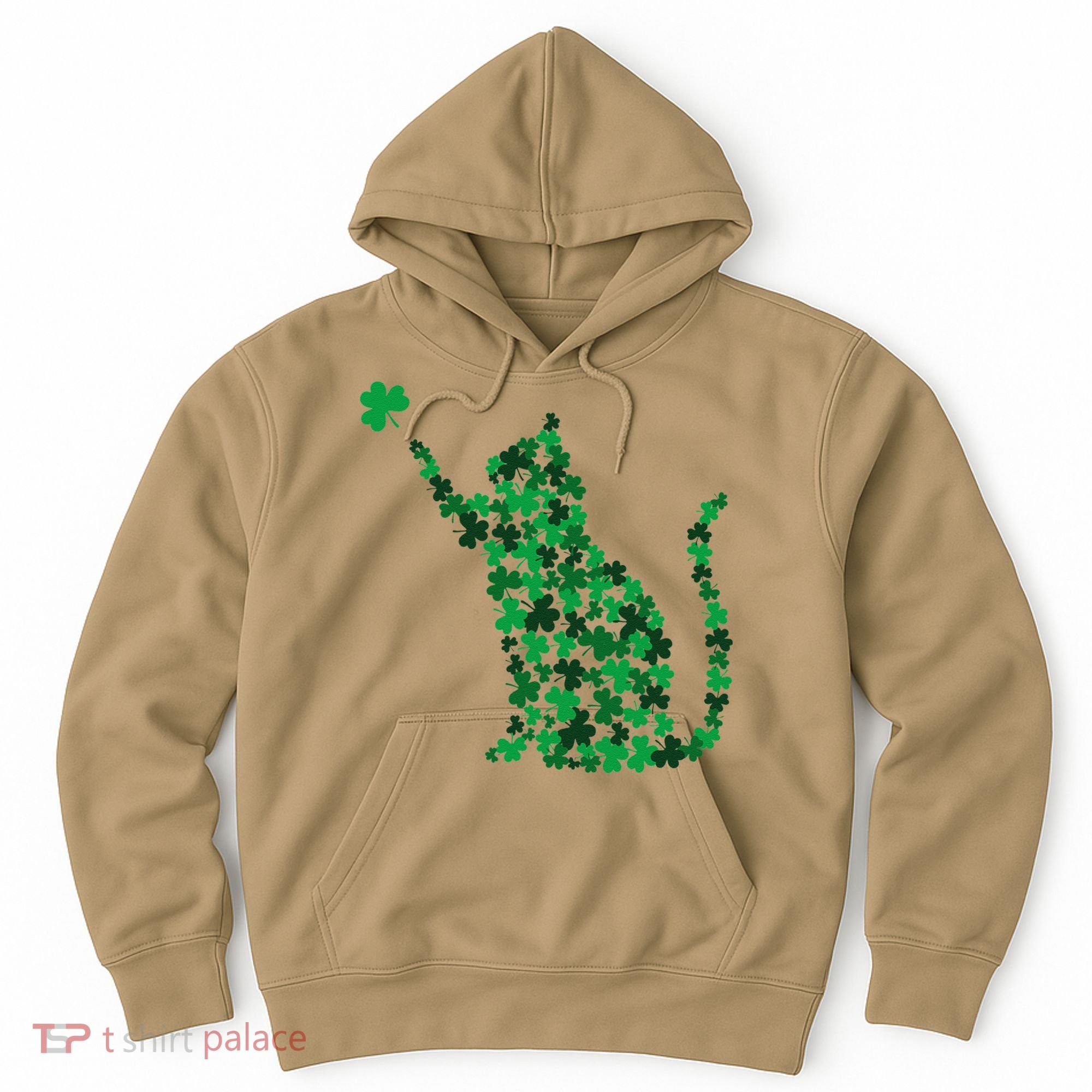 Happy Saint Patrick's Day Shamrock Cat Hoodie