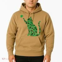 Happy Saint Patrick's Day Shamrock Cat Hoodie thumb 2