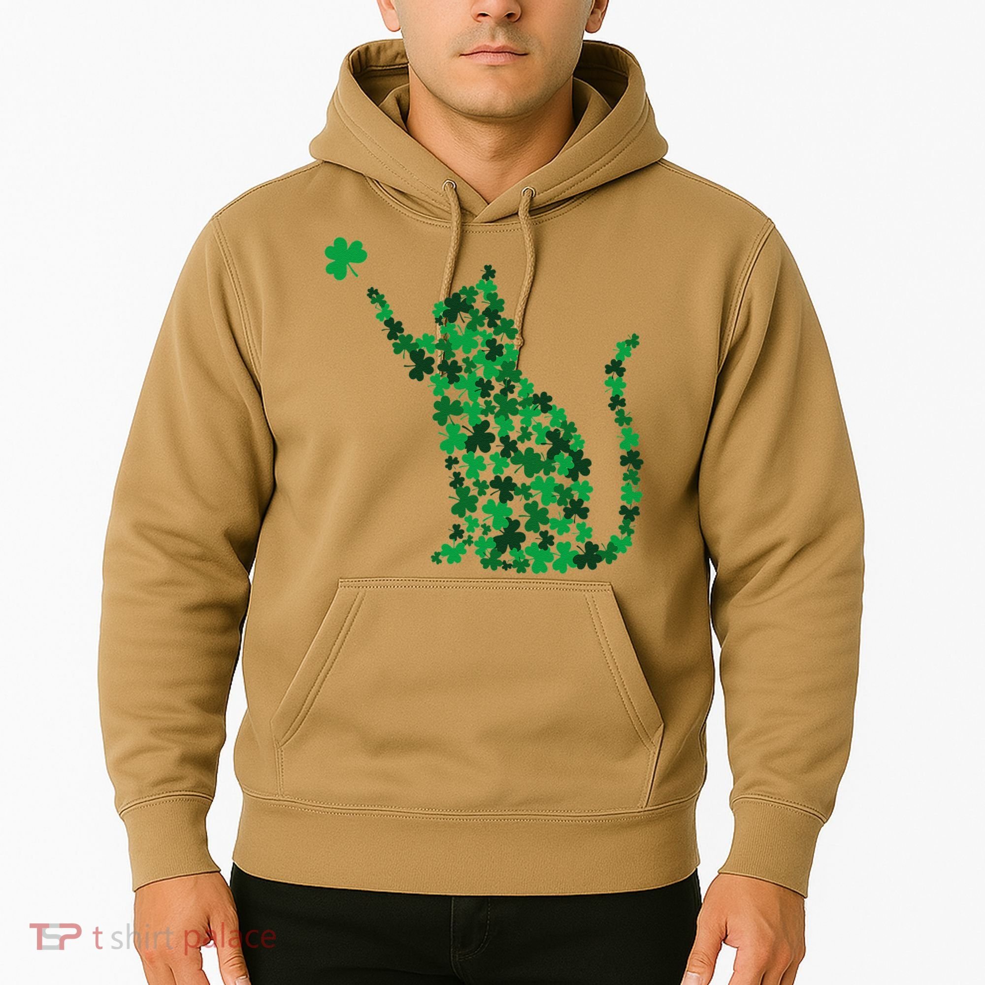 Happy Saint Patrick's Day Shamrock Cat Hoodie