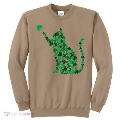 Happy Saint Patrick's Day Shamrock Cat Sweatshirt