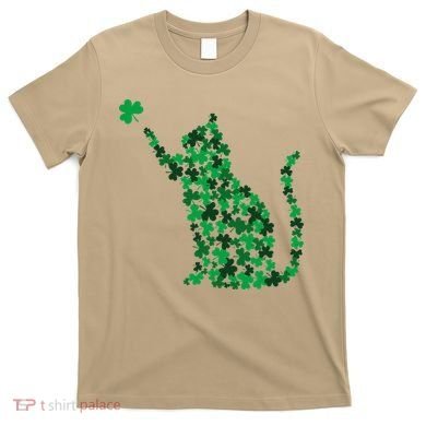 Happy Saint Patrick's Day Shamrock Cat T-Shirt