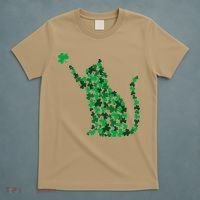 Happy Saint Patrick's Day Shamrock Cat T-Shirt thumb 5