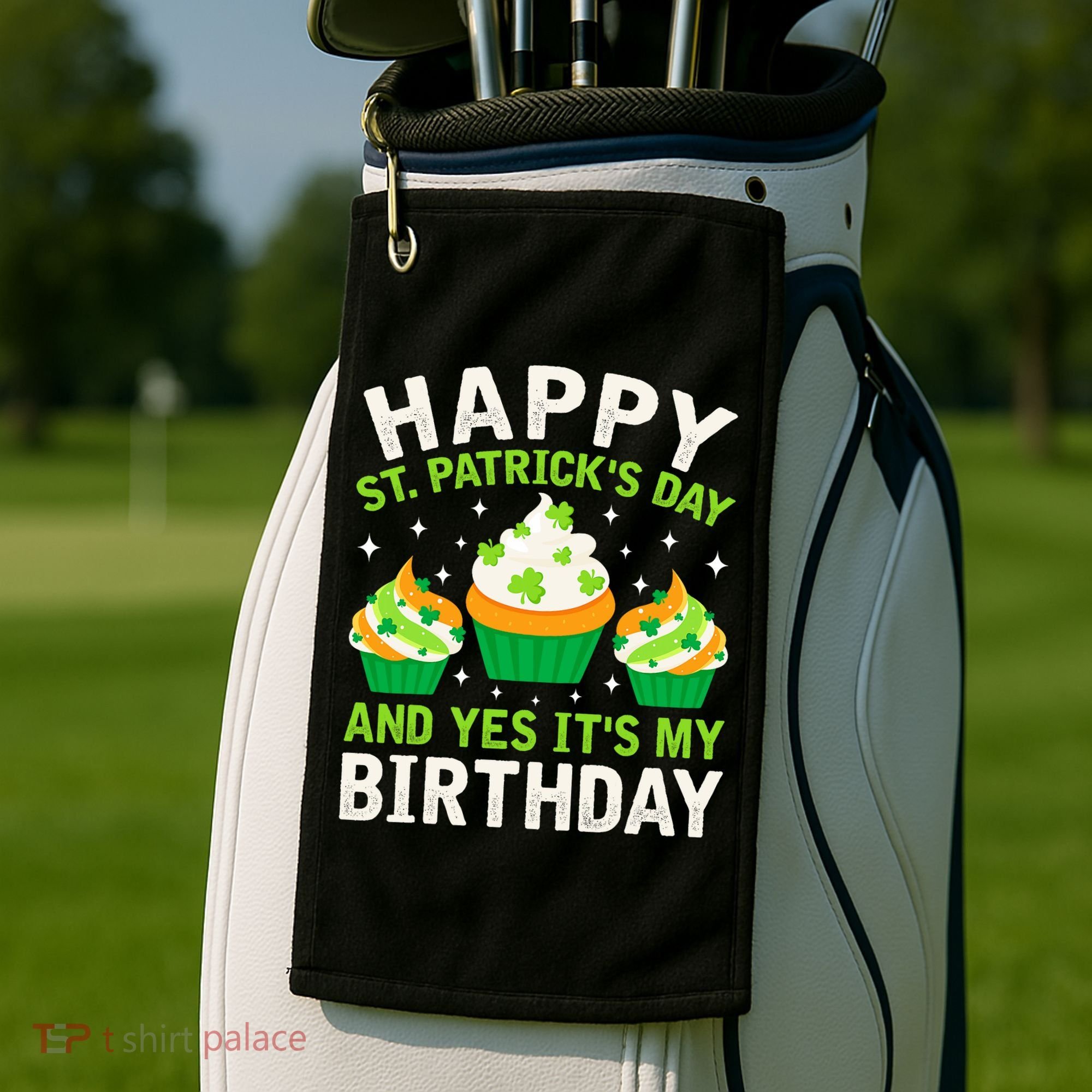 Happy St Patricks Day Birthday Saint Paddys Golf Towel