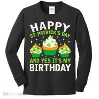 Happy St Patricks Day Birthday Saint Paddys Kids Long Sleeve Shirt thumb 0