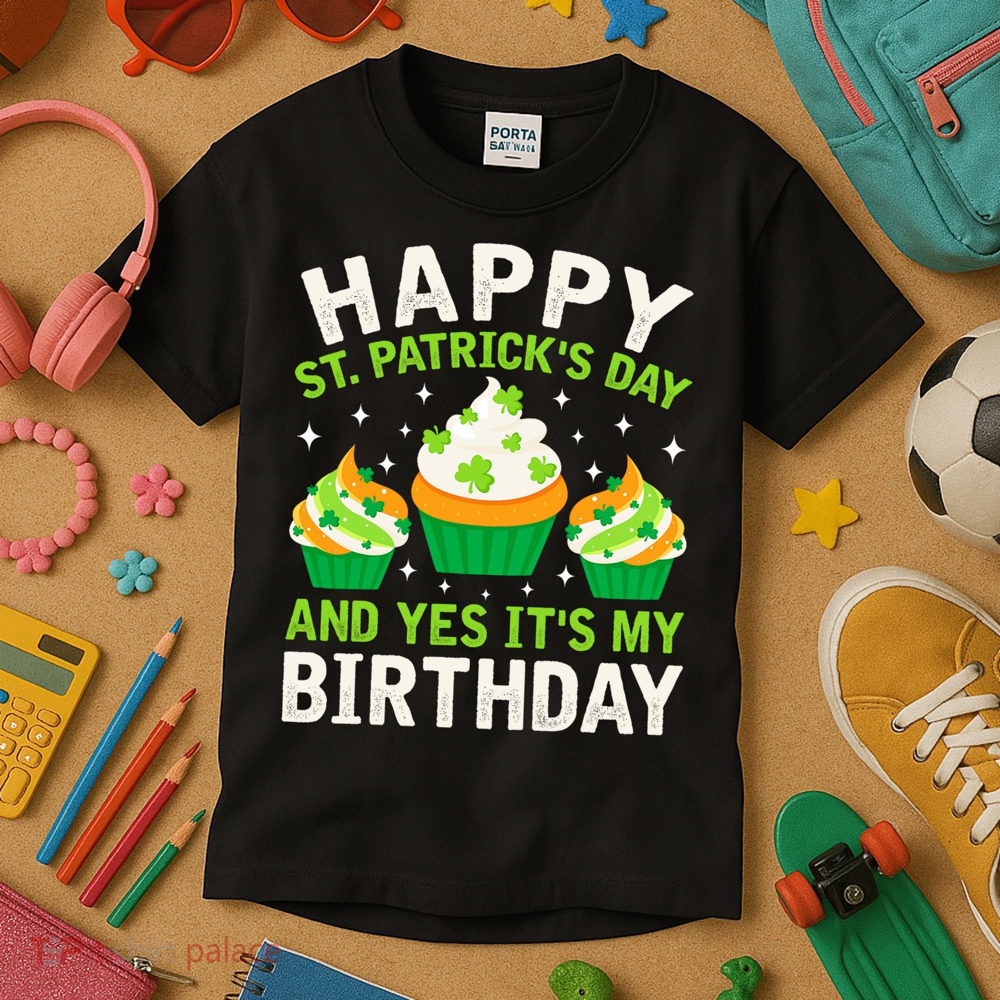 Happy St Patricks Day Birthday Saint Paddys Kids T-Shirt