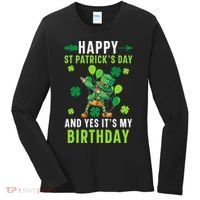 Happy St Patrick's Day And Yes It's My Birthday Irish Women's Long Sleeve Shirt thumb 0