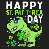 Happy St Pat T Rex Saint Patrick's Day Dinosaur Love Love Women's Sweatshirt thumb 2