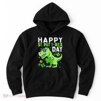 Happy St Pat T Rex Saint Patrick's Day Dinosaur Love Love Hoodie thumb 0