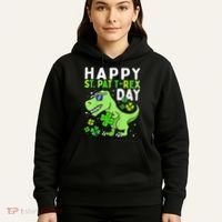 Happy St Pat T Rex Saint Patrick's Day Dinosaur Love Love Hoodie thumb 5
