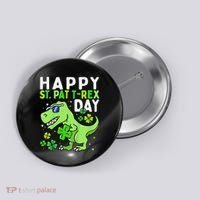 Happy St Pat T Rex Saint Patrick's Day Dinosaur Love Love Button thumb 0