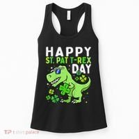 Happy St Pat T Rex Saint Patrick's Day Dinosaur Love Love Women's Tank Top thumb 0