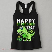 Happy St Pat T Rex Saint Patrick's Day Dinosaur Love Love Women's Tank Top thumb 3