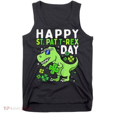 Happy St Pat T Rex Saint Patrick's Day Dinosaur Love Love Tank Top