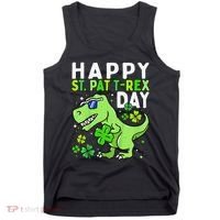 Happy St Pat T Rex Saint Patrick's Day Dinosaur Love Love Tank Top thumb 0