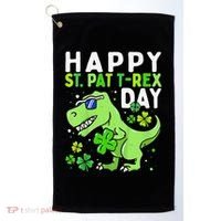 Happy St Pat T Rex Saint Patrick's Day Dinosaur Love Love Golf Towel thumb 0