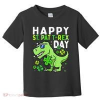Happy St Pat T Rex Saint Patrick's Day Dinosaur Love Love Toddler T-Shirt thumb 0