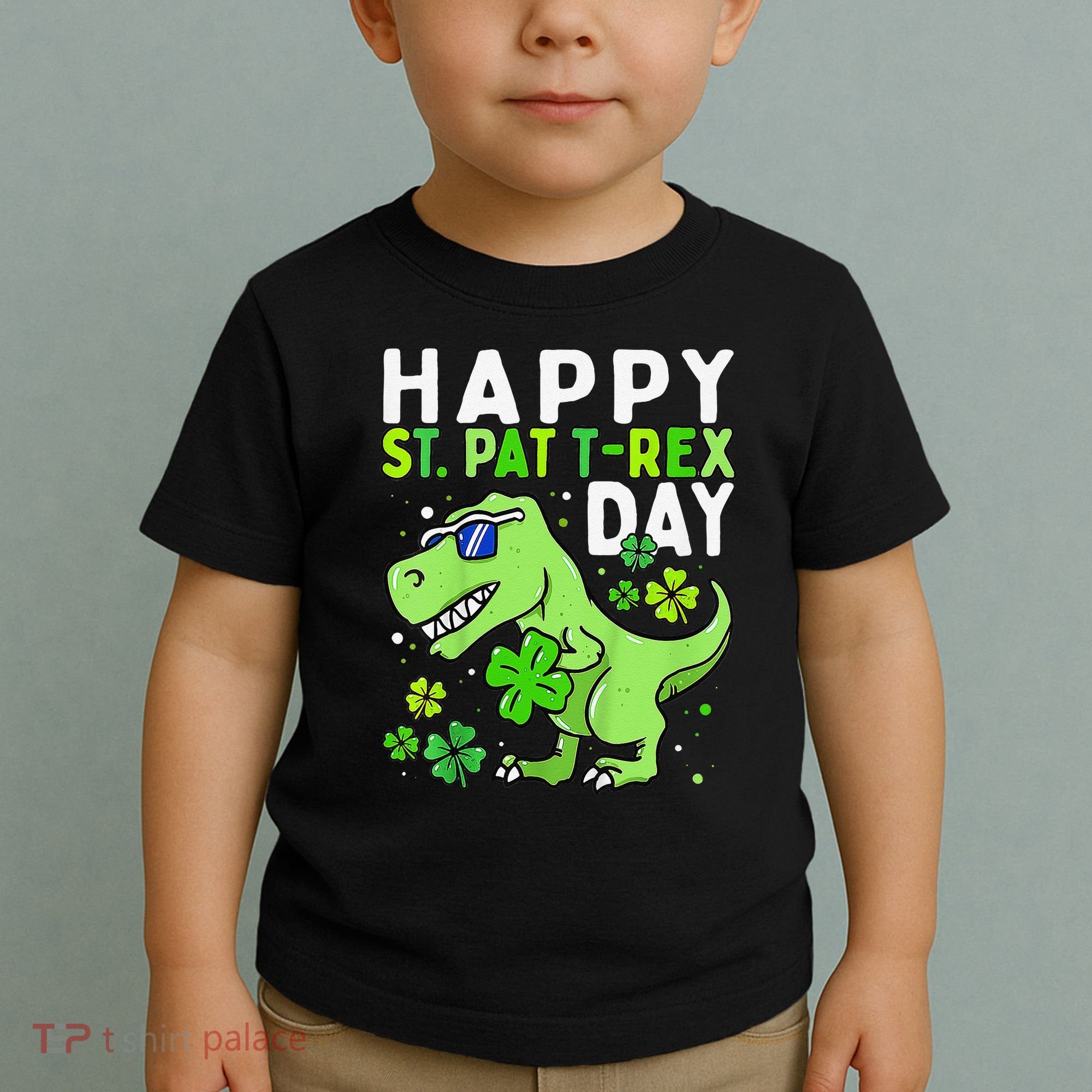 Happy St Pat T Rex Saint Patrick's Day Dinosaur Love Love Toddler T-Shirt