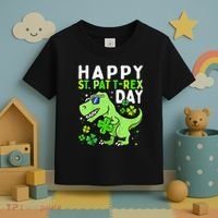 Happy St Pat T Rex Saint Patrick's Day Dinosaur Love Love Toddler T-Shirt thumb 3