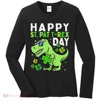 Happy St Pat T Rex Saint Patrick's Day Dinosaur Love Love Women's Long Sleeve Shirt thumb 0