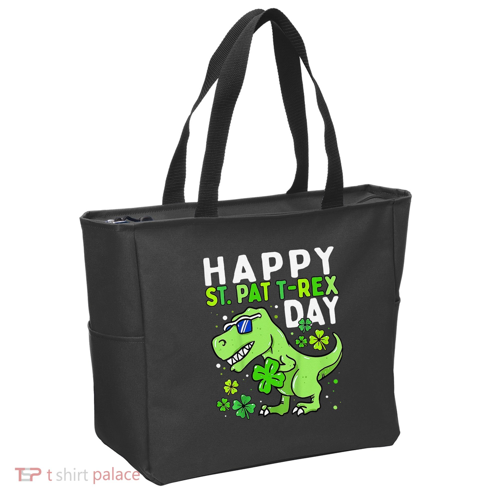 Happy St Pat T Rex Saint Patrick's Day Dinosaur Love Love Tote Bag