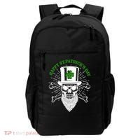 Happy St Patricks Day Irish Clover Skull Beard Backpack thumb 0