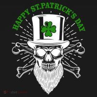 Happy St Patricks Day Irish Clover Skull Beard Backpack thumb 2