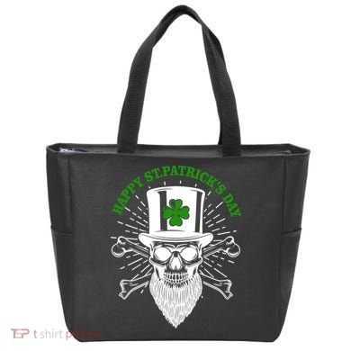 Happy St Patricks Day Irish Clover Skull Beard Bag