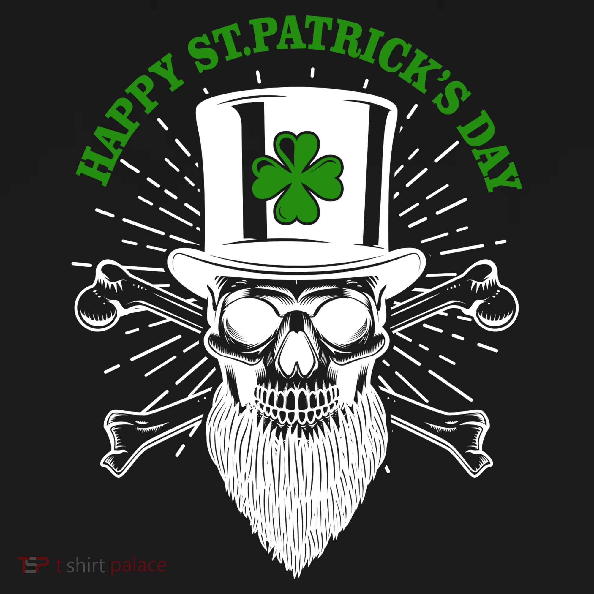 Happy St Patricks Day Irish Clover Skull Beard Tote Bag
