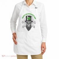 Happy St Patricks Day Irish Clover Skull Beard Apron thumb 2