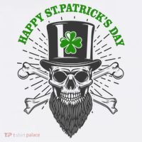 Happy St Patricks Day Irish Clover Skull Beard Bucket Hat thumb 4