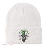 Happy St Patricks Day Irish Clover Skull Beard Beanie thumb 0