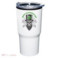 Happy St Patricks Day Irish Clover Skull Beard Tumbler thumb 0