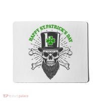 Happy St Patricks Day Irish Clover Skull Beard Mousepad thumb 0
