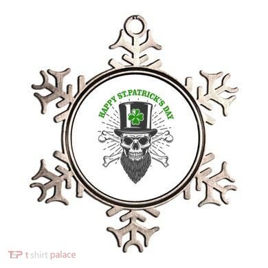 Happy St Patricks Day Irish Clover Skull Beard Ornament