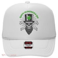 Happy St Patricks Day Irish Clover Skull Beard Hat thumb 0