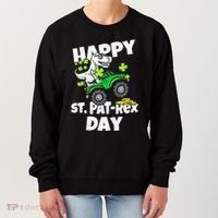 Happy St Pat T Rex Saint Patrick's Day Dinosaur Love Women's Sweatshirt thumb 0